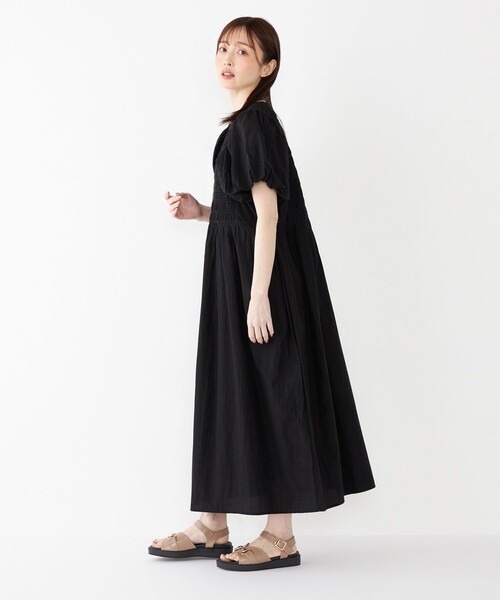 SHIPS Colors(シップス カラーズ)の「SHIPS Colors:〈手洗い可能〉キュプラコットン シャーリング ワンピース(ワンピース・レディース・ライトグリーン/ブラック/イエロー系その他2・ONE SIZE)」の20枚目の写真