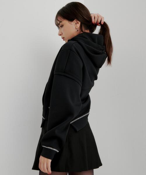 casane(カサネ)の「CASANE(カサネ)ダブルコードZIPパーカー(パーカー・レディース・ブラック/アイボリー・F)」の12枚目の写真