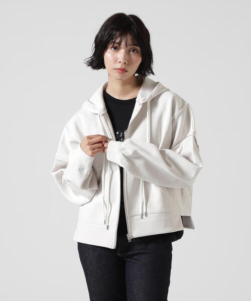 casane(カサネ)の「CASANE(カサネ)ダブルコードZIPパーカー(パーカー・レディース・ブラック/アイボリー・F)」の18枚目の写真