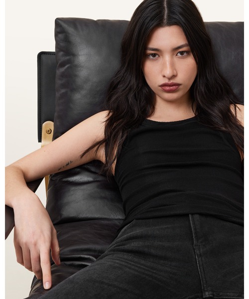 タンクトップ ノースリーブ RINA CREW NECK SLEEVELESS TANK TOP | RINA クルーネック ノースリーブ タンクトッ Rina Crew Neck Sleeveless Tank Top White | ALLSAINTS US