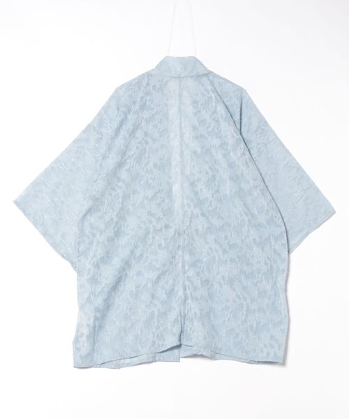 倭物やカヤ(ワモノヤカヤ)の「【倭物やカヤ】透かし花羽織(カーディガン/ボレロ・レディース・ライトブルー/スミクロ/キナリ・FREE)」の18枚目の写真