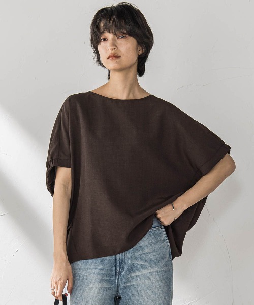 MAYSON GREY(メイソングレイ)の「タンブラーブッチャードルマンブラウス≪手洗い可能 / セットアップ対応≫(シャツ/ブラウス・レディース・ブルー/ブラック/グレー系その他/ライトグレー/チャコールグレー/ブラウン・M)」の1枚目の写真