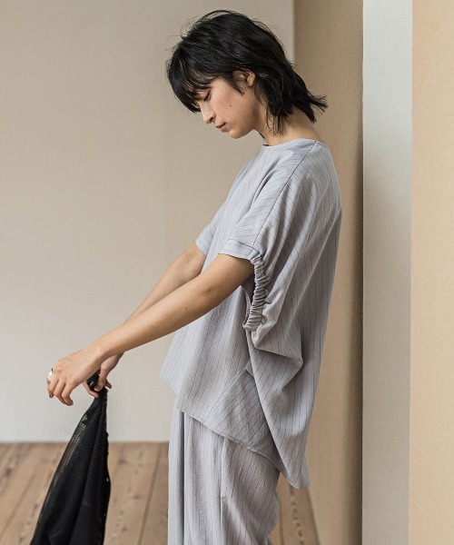 MAYSON GREY(メイソングレイ)の「タンブラーブッチャードルマンブラウス≪手洗い可能 / セットアップ対応≫(シャツ/ブラウス・レディース・ブルー/ブラック/グレー系その他/ライトグレー/チャコールグレー/ブラウン・M)」の11枚目の写真