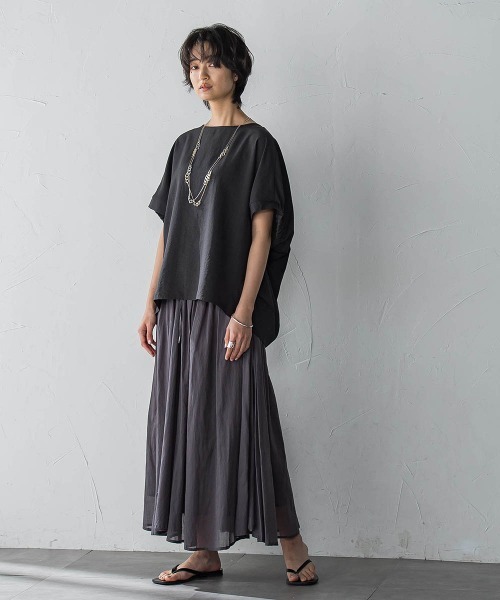 MAYSON GREY(メイソングレイ)の「タンブラーブッチャードルマンブラウス≪手洗い可能 / セットアップ対応≫(シャツ/ブラウス・レディース・ブルー/ブラック/グレー系その他/ライトグレー/チャコールグレー/ブラウン・M)」の22枚目の写真