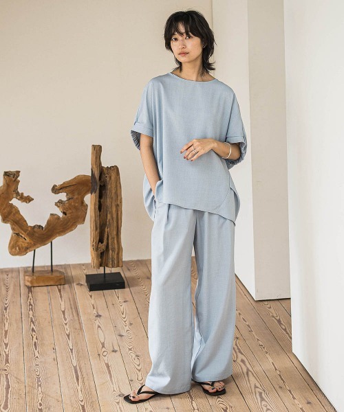 MAYSON GREY(メイソングレイ)の「タンブラーブッチャードルマンブラウス≪手洗い可能 / セットアップ対応≫(シャツ/ブラウス・レディース・ブルー/ブラック/グレー系その他/ライトグレー/チャコールグレー/ブラウン・M)」の16枚目の写真