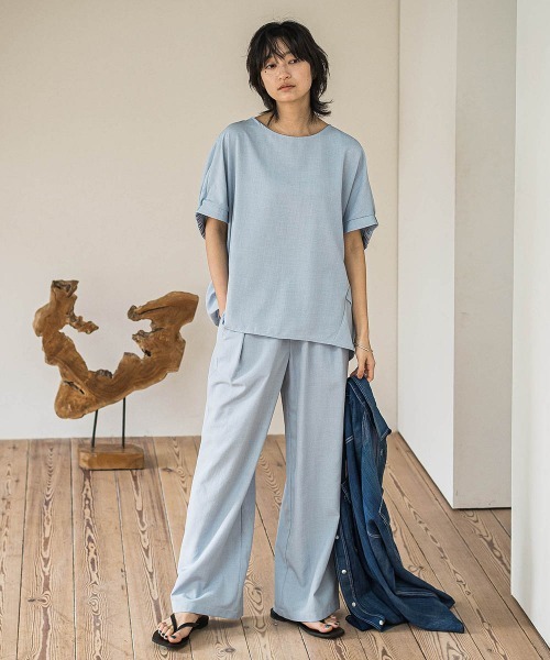 MAYSON GREY(メイソングレイ)の「タンブラーブッチャードルマンブラウス≪手洗い可能 / セットアップ対応≫(シャツ/ブラウス・レディース・ブルー/ブラック/グレー系その他/ライトグレー/チャコールグレー/ブラウン・M)」の15枚目の写真