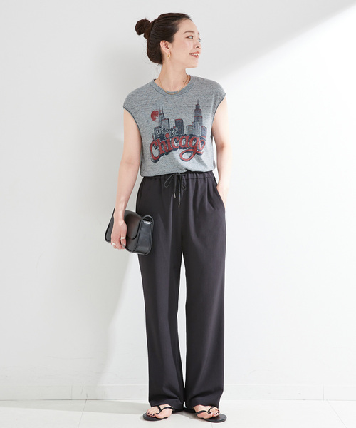 Russell Athletic（ラッセルアスレティック）の「RUSSELL ATHLETIC / ラッセル・アスレティック Local Souvenir Sleevele（Tシャツ/カットソー・レディース・ブルー/チャコールグレー/アイボリー・MEDIUM）」の4枚目の写真