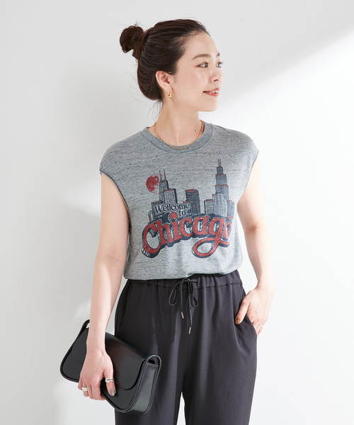 Russell Athletic（ラッセルアスレティック）の「RUSSELL ATHLETIC / ラッセル・アスレティック Local Souvenir Sleevele（Tシャツ/カットソー・レディース・ブルー/チャコールグレー/アイボリー・MEDIUM）」の7枚目の写真