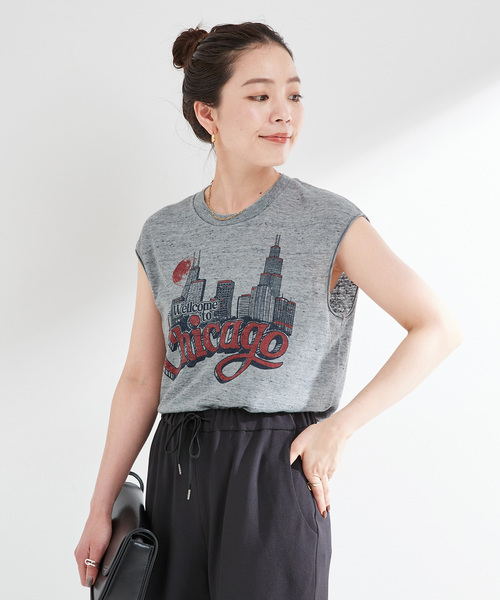Russell Athletic（ラッセルアスレティック）の「RUSSELL ATHLETIC / ラッセル・アスレティック Local Souvenir Sleevele（Tシャツ/カットソー・レディース・ブルー/チャコールグレー/アイボリー・MEDIUM）」の8枚目の写真