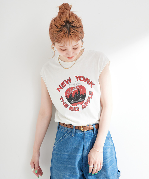 Russell Athletic（ラッセルアスレティック）の「RUSSELL ATHLETIC / ラッセル・アスレティック Local Souvenir Sleevele（Tシャツ/カットソー・レディース・ブルー/チャコールグレー/アイボリー・MEDIUM）」の15枚目の写真