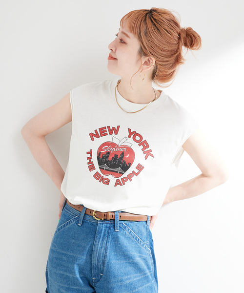 Russell Athletic（ラッセルアスレティック）の「RUSSELL ATHLETIC / ラッセル・アスレティック Local Souvenir Sleevele（Tシャツ/カットソー・レディース・ブルー/チャコールグレー/アイボリー・MEDIUM）」の16枚目の写真