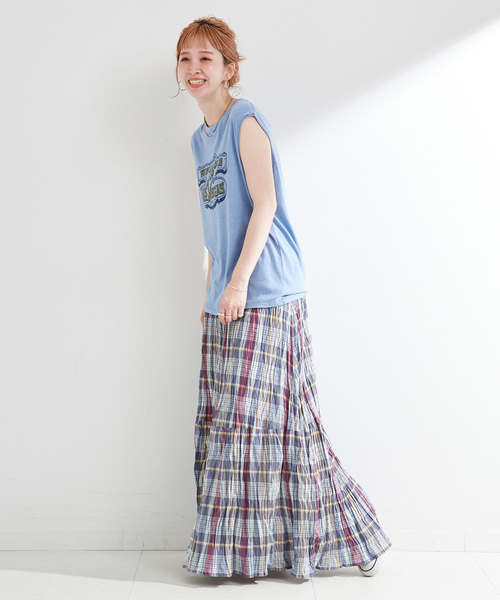 Russell Athletic（ラッセルアスレティック）の「RUSSELL ATHLETIC / ラッセル・アスレティック Local Souvenir Sleevele（Tシャツ/カットソー・レディース・ブルー/チャコールグレー/アイボリー・MEDIUM）」の20枚目の写真