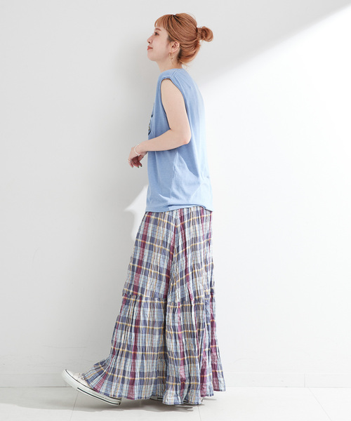 Russell Athletic（ラッセルアスレティック）の「RUSSELL ATHLETIC / ラッセル・アスレティック Local Souvenir Sleevele（Tシャツ/カットソー・レディース・ブルー/チャコールグレー/アイボリー・MEDIUM）」の21枚目の写真