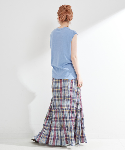 Russell Athletic（ラッセルアスレティック）の「RUSSELL ATHLETIC / ラッセル・アスレティック Local Souvenir Sleevele（Tシャツ/カットソー・レディース・ブルー/チャコールグレー/アイボリー・MEDIUM）」の22枚目の写真