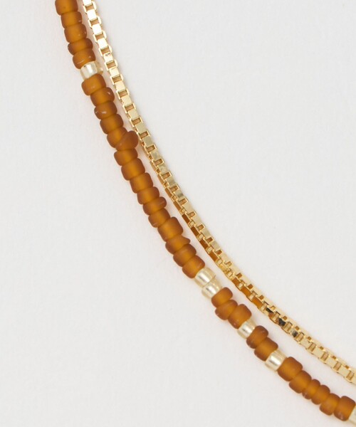 green label relaxing（グリーンレーベルリラクシング）の「3WAY ビーズチェーン ネックレス（ネックレス・レディース・オフホワイト/ブラウン系・FREE）」の6枚目の写真