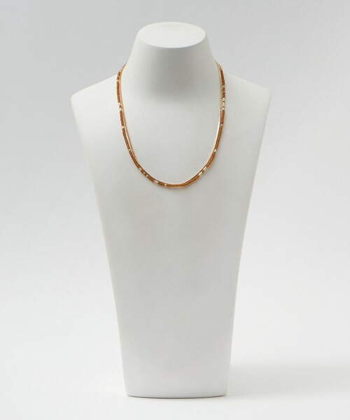 green label relaxing（グリーンレーベルリラクシング）の「3WAY ビーズチェーン ネックレス（ネックレス・レディース・オフホワイト/ブラウン系・FREE）」の11枚目の写真