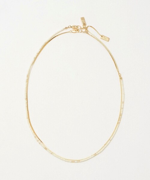 green label relaxing（グリーンレーベルリラクシング）の「3WAY ビーズチェーン ネックレス（ネックレス・レディース・オフホワイト/ブラウン系・FREE）」の14枚目の写真