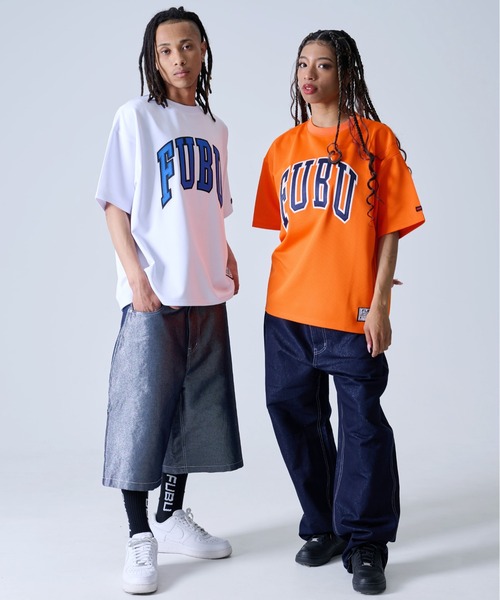 FUBU（ フブ）の「FUBU フブ ブランド カレッジ ロゴ 刺繍 アメカジ メッシュ レター クルーネック 半袖 Tシャツ ティーシャツ（Tシャツ/カットソー・メンズ・ブラック/オレンジ/ホワイト・M/L/XL/XXL）」の20枚目の写真