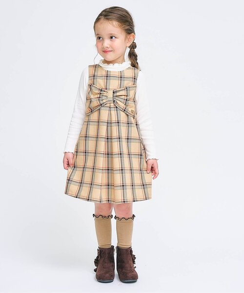 apres les cours（アプレレクール）の「後ろリボンハイソックス（ソックス/靴下・キッズ・オフホワイト/シルバー/ベージュ・12/15 /18/21）」の4枚目の写真