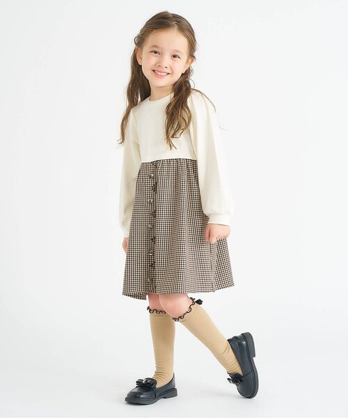 apres les cours（アプレレクール）の「後ろリボンハイソックス（ソックス/靴下・キッズ・オフホワイト/シルバー/ベージュ・12/15 /18/21）」の6枚目の写真