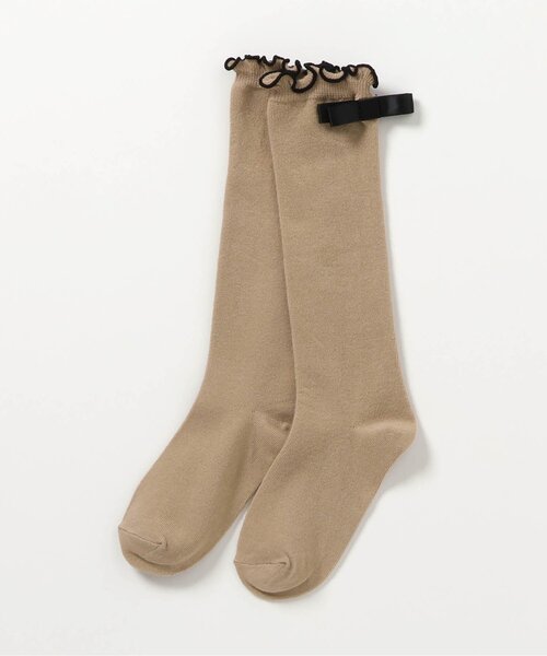 apres les cours（アプレレクール）の「後ろリボンハイソックス（ソックス/靴下・キッズ・オフホワイト/シルバー/ベージュ・12/15 /18/21）」の7枚目の写真