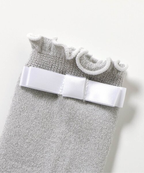 apres les cours（アプレレクール）の「後ろリボンハイソックス（ソックス/靴下・キッズ・オフホワイト/シルバー/ベージュ・12/15 /18/21）」の8枚目の写真