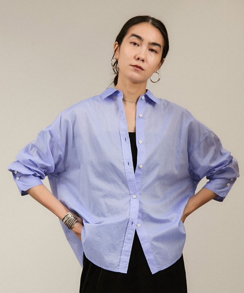 SALON adam et rope'(サロン アダム エ ロペ)の「Shuttlenotesワッシャーローンウォッシュドシャツ(シャツ/ブラウス・レディース・ブラウン/サックスブルー/オフホワイト・FREE)」の8枚目の写真