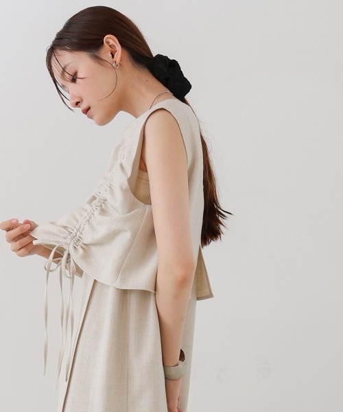セール】【低身長向けサイズあり】シャーリングレイヤード風