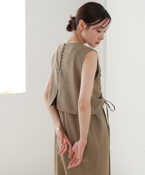 セール】【低身長向けサイズあり】シャーリングレイヤード風