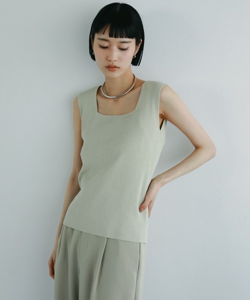 A part by(アパートバイ)の「ラメニットタンクトップ(タンクトップ・レディース・ライトベージュ/オレンジ/ライトブラウン/ホワイト系その他5・FREE)」の4枚目の写真