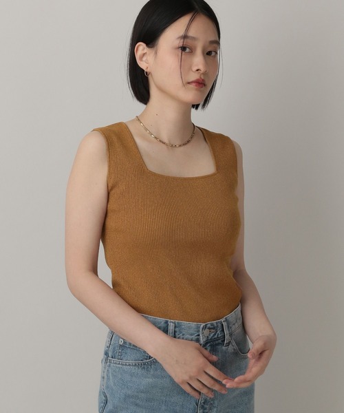 A part by(アパートバイ)の「ラメニットタンクトップ(タンクトップ・レディース・ライトベージュ/オレンジ/ライトブラウン/ホワイト系その他5・FREE)」の10枚目の写真