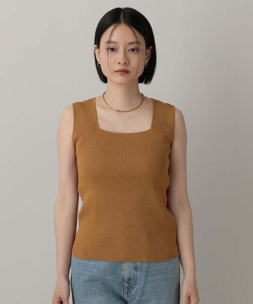 A part by(アパートバイ)の「ラメニットタンクトップ(タンクトップ・レディース・ライトベージュ/オレンジ/ライトブラウン/ホワイト系その他5・FREE)」の14枚目の写真