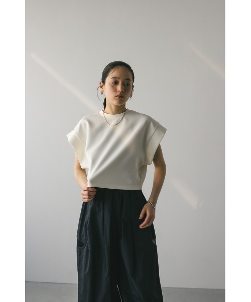 STYLEMIXER(スタイルミキサー)の「ダンボールカットトップ(Tシャツ/カットソー・レディース・ホワイト/ブラック/グレー・FREE)」の8枚目の写真