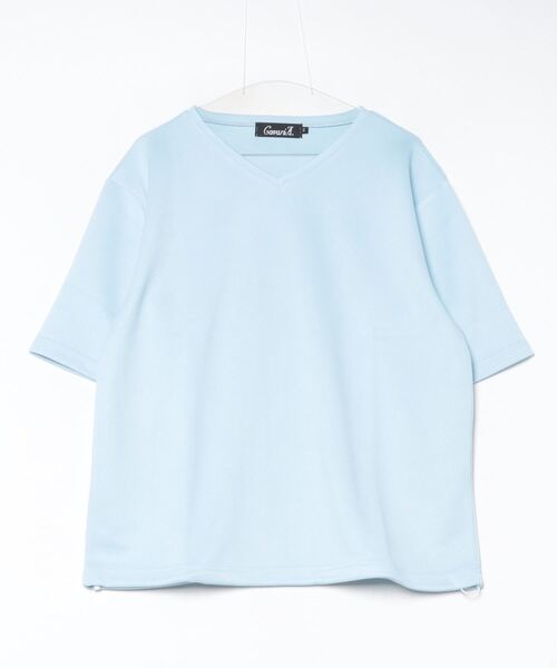 CavariA（キャバリア）の「『CavariA/キャバリア』Vネックドローコード付き半袖TEE（Tシャツ/カットソー・メンズ・ブラック/サックスブルー/チャコール/ホワイト・L/M）」の7枚目の写真