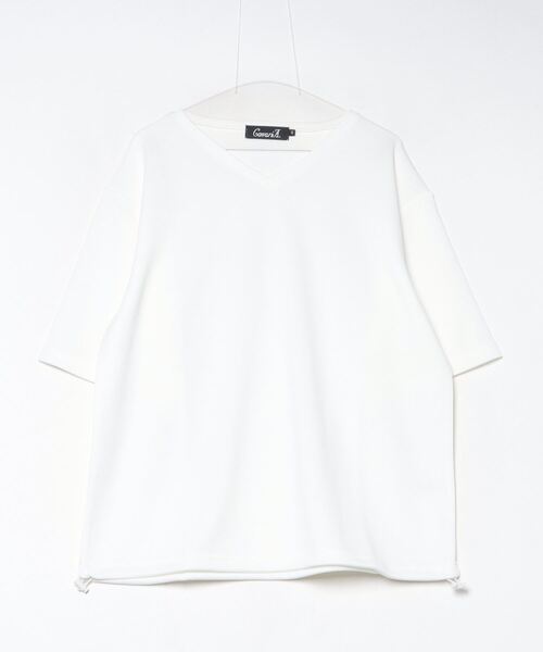 CavariA（キャバリア）の「『CavariA/キャバリア』Vネックドローコード付き半袖TEE（Tシャツ/カットソー・メンズ・ブラック/サックスブルー/チャコール/ホワイト・L/M）」の6枚目の写真