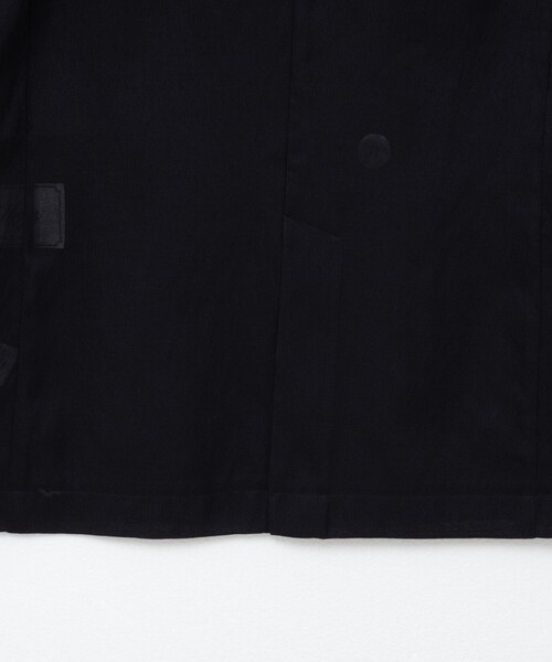 セール】ウォッシャブルリネン風シアー5分袖ジャケット（ノーカラー