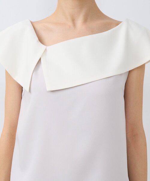 La boutique BonBon(ラブティックボンボン)の「アシメビッグカラーブラウス(シャツ/ブラウス・レディース・ライトグレー/ネイビー・FREE)」の18枚目の写真