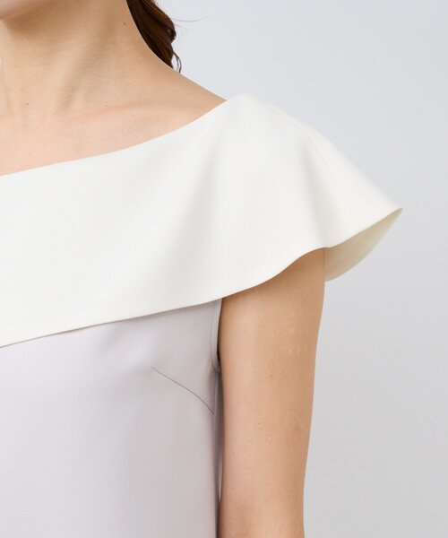 La boutique BonBon(ラブティックボンボン)の「アシメビッグカラーブラウス(シャツ/ブラウス・レディース・ライトグレー/ネイビー・FREE)」の19枚目の写真