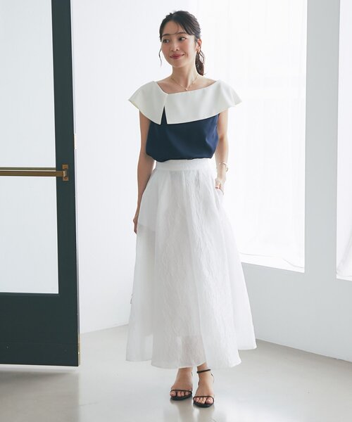 【新品未使用】Thevon.♡アシメビッグカラーブラウス♡ Yuna企画♡ セール】アシメビッグカラーブラウス（シャツ/ブラウス