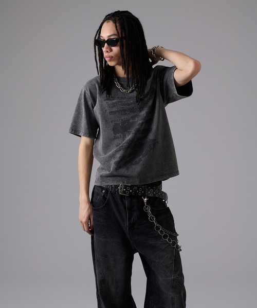 ANDER HUNK(アンダーハンク)の「Word Destroy Gpaphic T-shirt / ワードデストロイグラフィックTシャツ(Tシャツ/カットソー・メンズ・ブラウン/グレー/ブラック・MEDIUM/LARGE)」の22枚目の写真