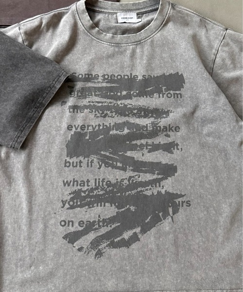 ANDER HUNK(アンダーハンク)の「Word Destroy Gpaphic T-shirt / ワードデストロイグラフィックTシャツ(Tシャツ/カットソー・メンズ・ブラウン/グレー/ブラック・MEDIUM/LARGE)」の16枚目の写真