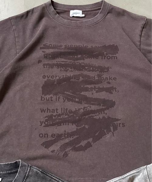 ANDER HUNK(アンダーハンク)の「Word Destroy Gpaphic T-shirt / ワードデストロイグラフィックTシャツ(Tシャツ/カットソー・メンズ・ブラウン/グレー/ブラック・MEDIUM/LARGE)」の17枚目の写真