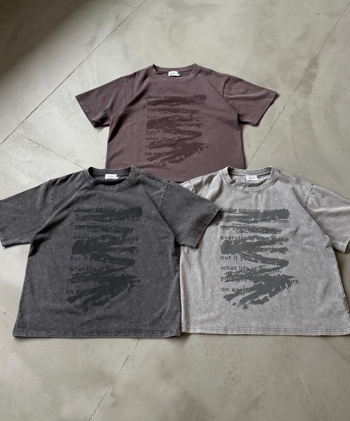 ANDER HUNK(アンダーハンク)の「Word Destroy Gpaphic T-shirt / ワードデストロイグラフィックTシャツ(Tシャツ/カットソー・メンズ・ブラウン/グレー/ブラック・MEDIUM/LARGE)」の18枚目の写真