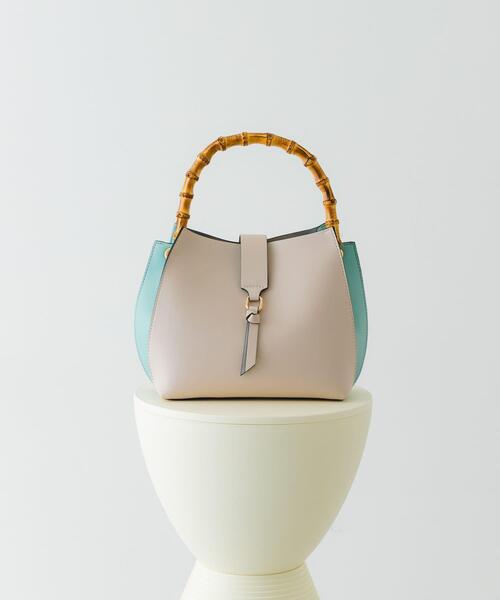 RODE SKO(ロデスコ)の「バンブーワンハンドルバッグ(ハンドバッグ・レディース・ブラック/オフホワイト/グレー・ONE)」の2枚目の写真