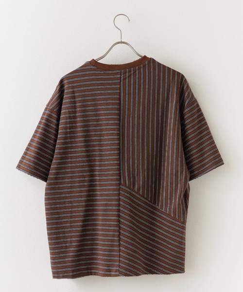 ROOPTOKYO(ループトウキョウ)の「ダメージネック ボーダーTシャツ(Tシャツ/カットソー・メンズ・ブラウン/ブラック・L/M)」の4枚目の写真