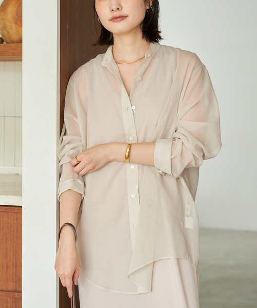 専用　今期　plage オーガンジーシアーシャツ organdy sheer シャツ（シャツ/ブラウス）｜Plage（プラージュ