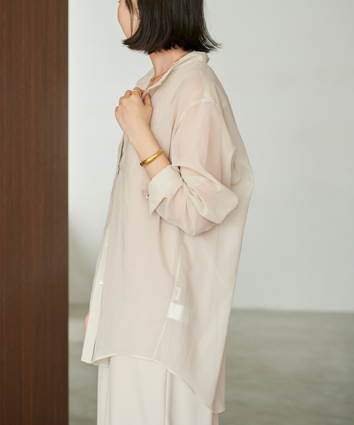 organdy sheer シャツ　Plage プラージュ　オーガンジーシャツ organdy sheer シャツ（シャツ/ブラウス）｜Plage（プラージュ