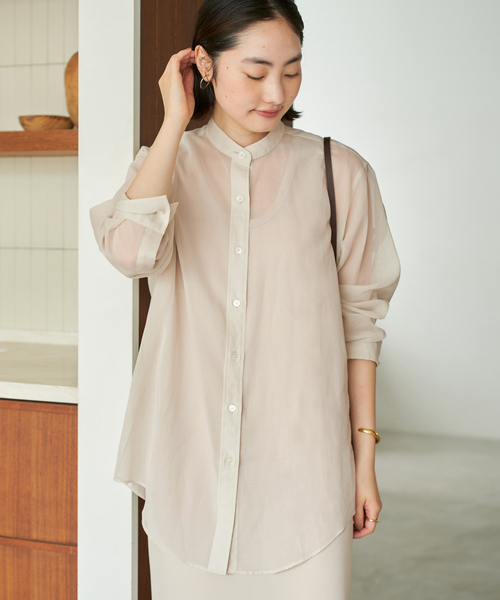plage（プラージュ）の「organdy sheer シャツ（シャツ/ブラウス・レディース・アイボリー/ブラウン・FREE）」の16枚目の写真