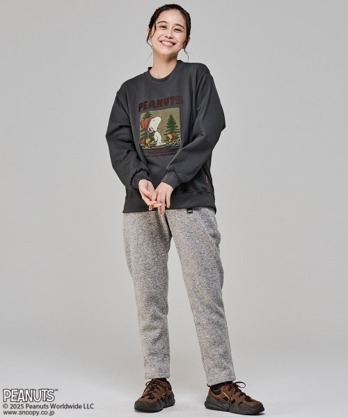 KRIFF MAYER Lady's Collection（クリフメイヤーレディースコレクション）の「サガラ刺繍スヌーピー裏起毛スウェット（スウェット・レディース・チャコール/パープル/レッド/カラフル/ナチュラル・MEDIUM/LARGE）」の10枚目の写真