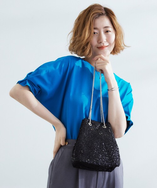 grove（グローブ）の「アソートチェーン巾着ショルダー（ショルダーバッグ・レディース・シルバー系その他5/ブラック系/シルバー・00）」の2枚目の写真